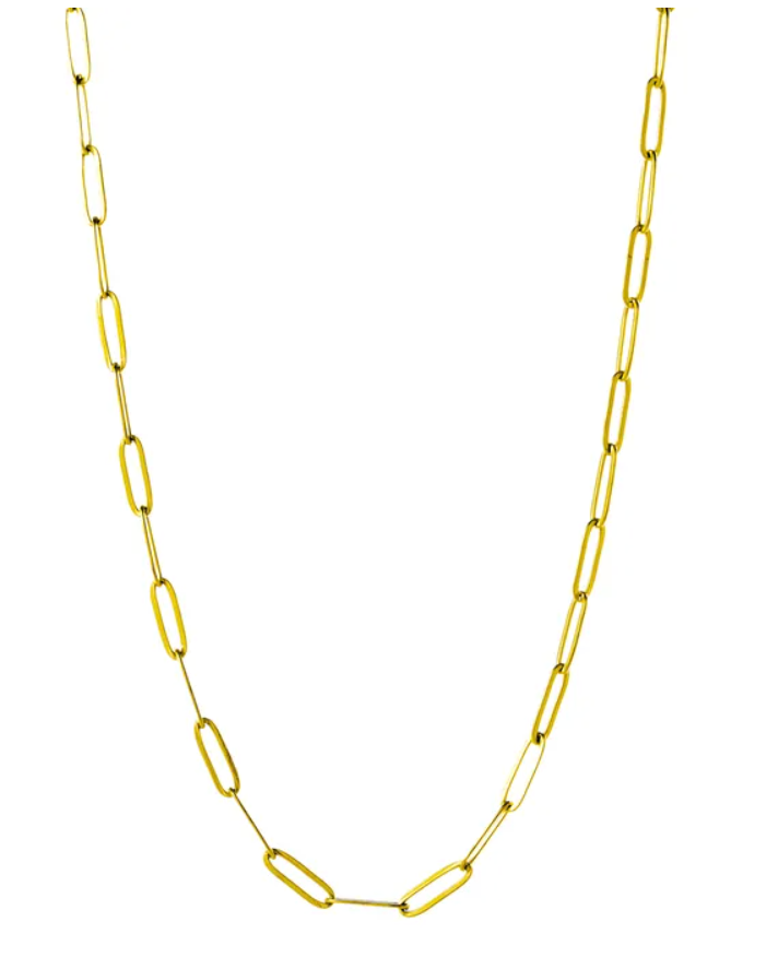 Gold paperclip necklace