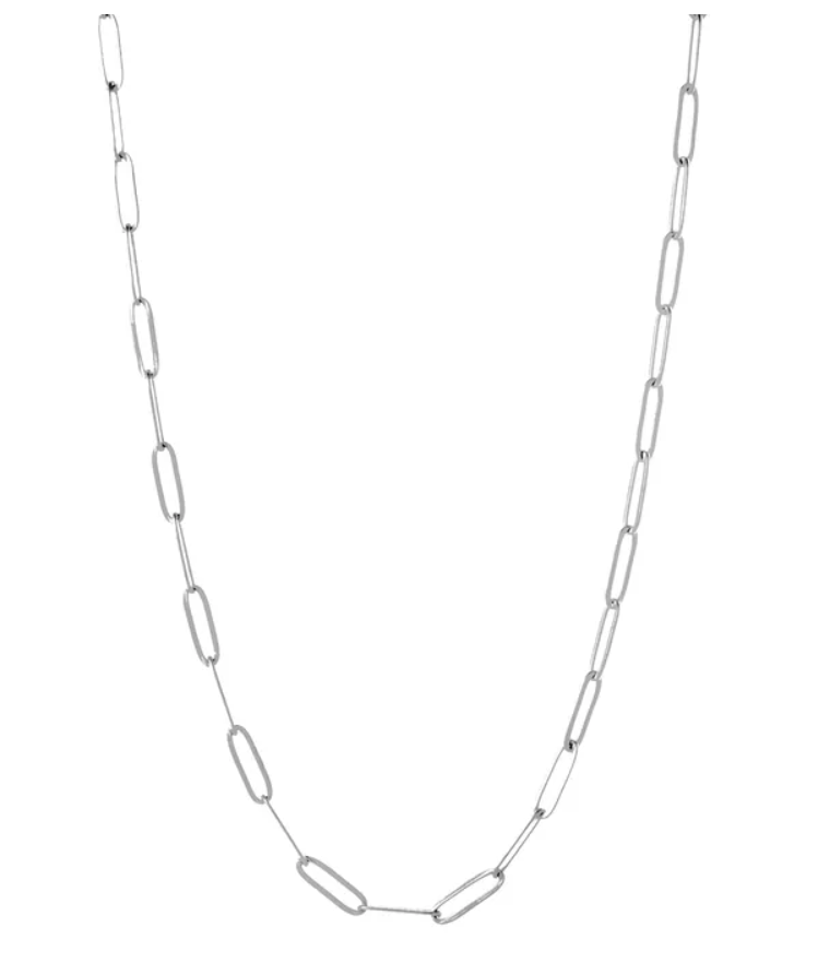Silver paperclip necklace
