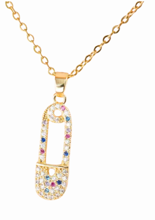 Multi color paperclip necklace