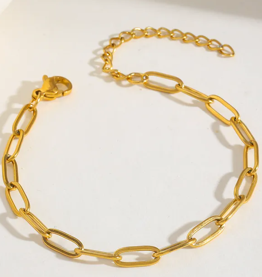 Gold Paperclip Bracelet