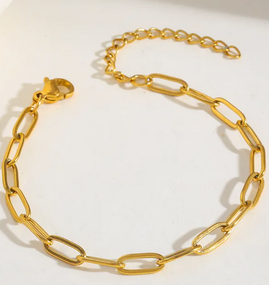Gold Paperclip Bracelet