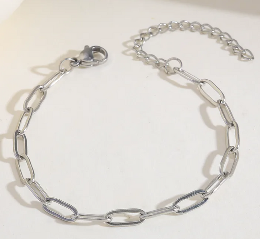 Silver Paperclip Bracelet